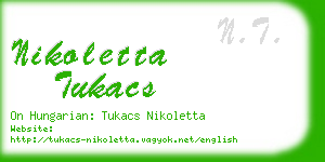 nikoletta tukacs business card